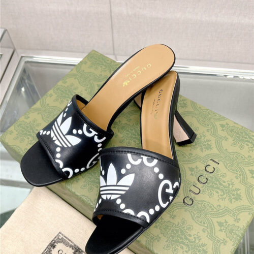 High Quality Luxury Gucci X Adida*Print High-Heeled Slides – Style 99123 product detail