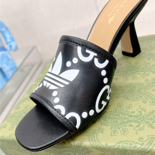 High Quality Luxury Gucci X Adida*Print High-Heeled Slides – Style 99123 product detail