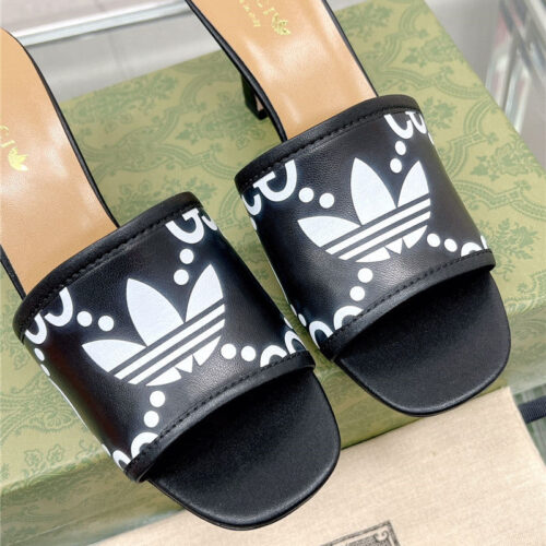 High Quality Luxury Gucci X Adida*Print High-Heeled Slides – Style 99123 product detail
