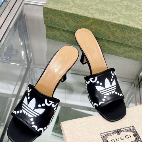 High Quality Luxury Gucci X Adida*Print High-Heeled Slides – Style 99123 product detail