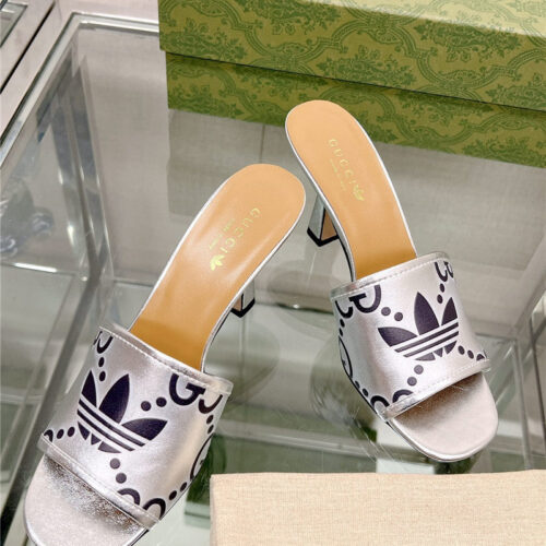High Quality Luxury Gucci X Adida*Print High-Heeled Slides – Style 74835 product detail