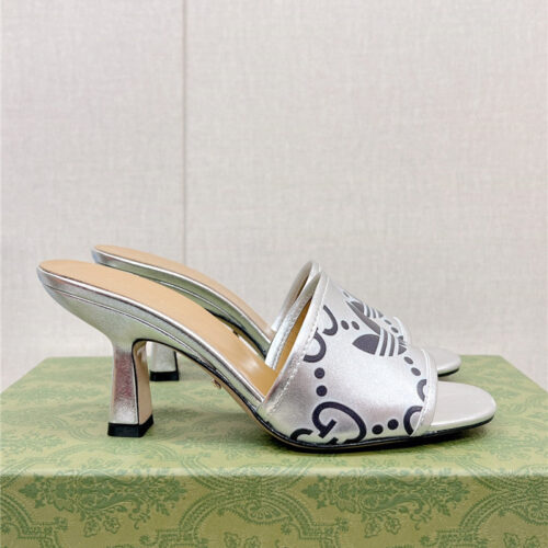 High Quality Luxury Gucci X Adida*Print High-Heeled Slides – Style 74835