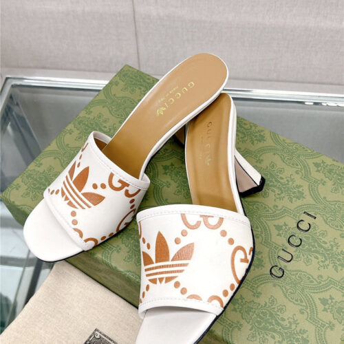 High Quality Luxury Gucci X Adida*Print High-Heeled Slides product detail