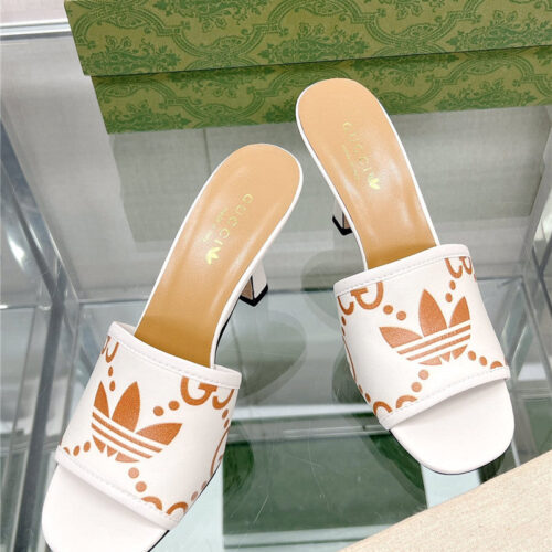 High Quality Luxury Gucci X Adida*Print High-Heeled Slides product detail