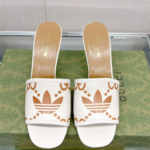 High Quality Luxury Gucci X Adida*Print High-Heeled Slides product detail