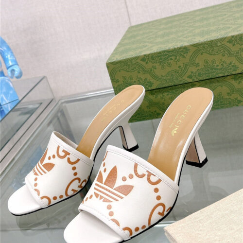 High Quality Luxury Gucci X Adida*Print High-Heeled Slides alternate view