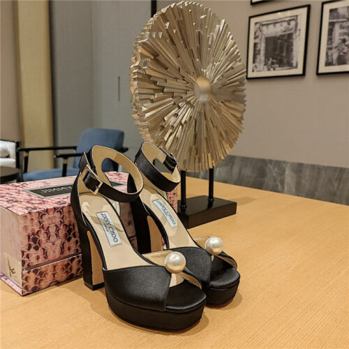 High Quality Luxury Jimmy Choo Hot Diamond Pearl Crystal Ball Sandals – Style 39927