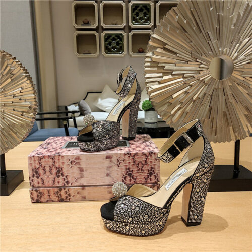 High Quality Luxury Jimmy Choo High Heel Diamond Chain Sandals – Style 52855 product detail