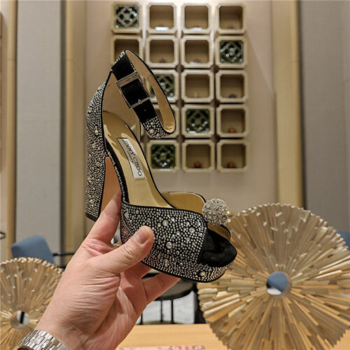 High Quality Luxury Jimmy Choo Hot Diamond Pearl Crystal Ball Sandals – Style 20727 product detail