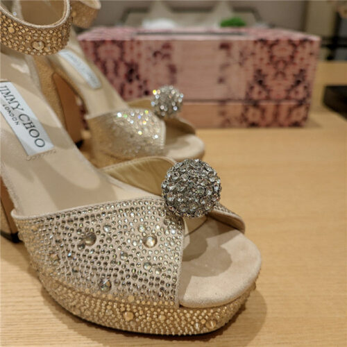 High Quality Luxury Jimmy Choo Hot Diamond Pearl Crystal Ball Sandals product detail