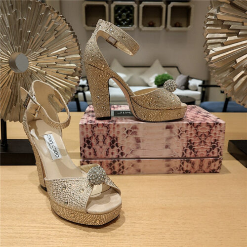 High Quality Luxury Jimmy Choo Hot Diamond Pearl Crystal Ball Sandals alternate view
