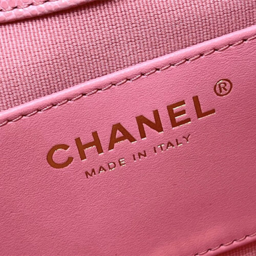 High Quality Luxury Chanel Haas Lychee Leather Pink Saddle Bag product detail