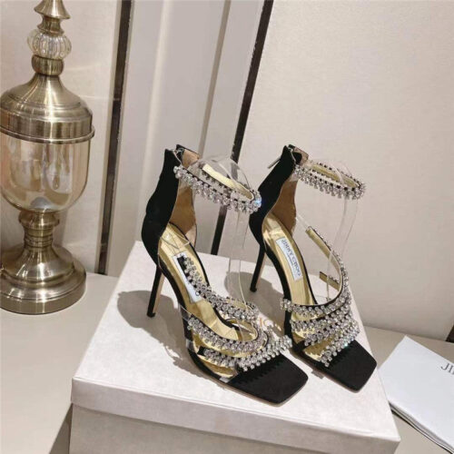 High Quality Luxury Jimmy Choo Stiletto Chain Sandals alternate view