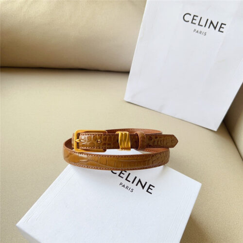 High Quality Luxury Celine Triomphe Medium Logo Print Belt In Calfskin product detail