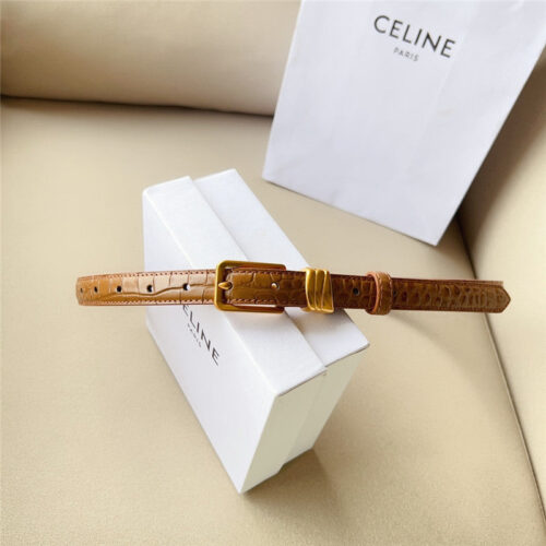 High Quality Luxury Celine Triomphe Medium Logo Print Belt In Calfskin product detail