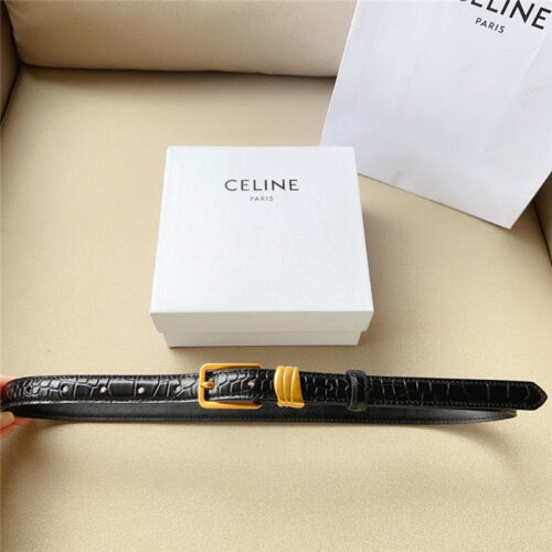 High Quality Luxury Celine Triomphe Medium Logo Print Belt In Calfskin – Style 70022 alternate view
