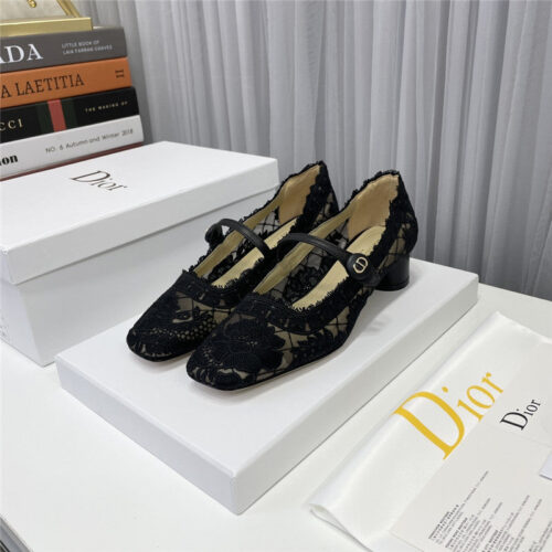 High Quality Luxury Dior High Heel Bowknot Color Matching Womens Shoes – Style 05574