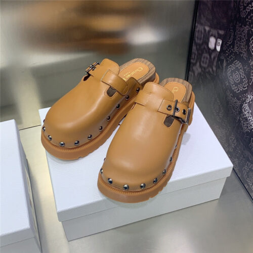 High Quality Luxury Dior Womens Rivet Punk Style Shoes