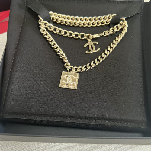 High Quality Luxury Chanel Chain Block Necklace product detail