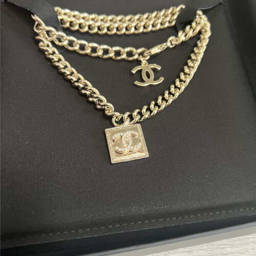High Quality Luxury Chanel Chain Block Necklace product detail