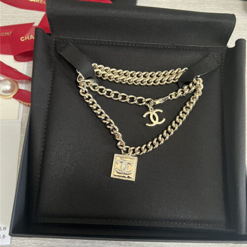 High Quality Luxury Chanel Chain Block Necklace product detail