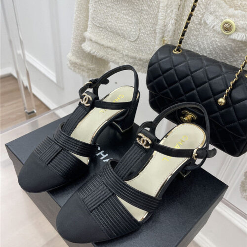 High Quality Luxury Chanel New Most Beautiful Chunky Heel Sandals – Style 11750 product detail