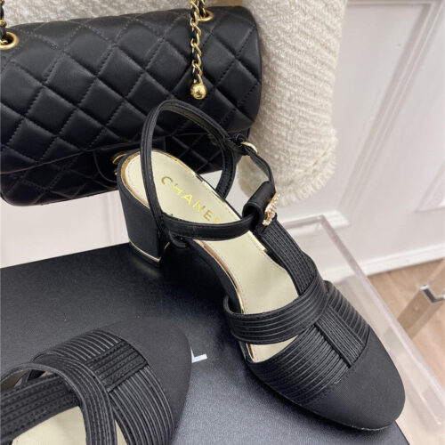 High Quality Luxury Chanel New Most Beautiful Chunky Heel Sandals – Style 11750 product detail