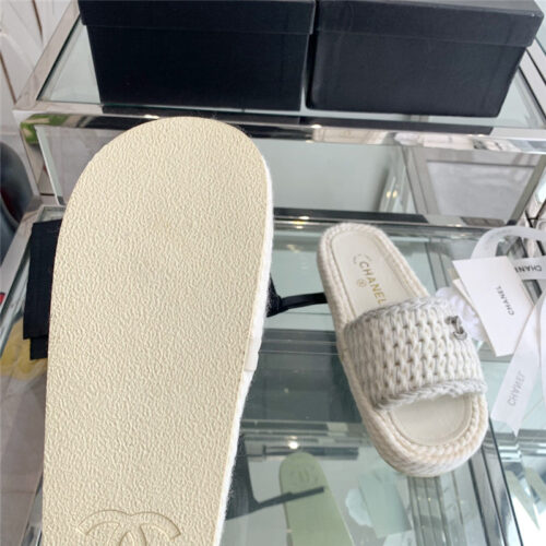 High Quality Luxury Chanel Woven Slippers – Style 18694 product detail