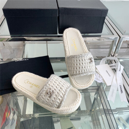 High Quality Luxury Chanel Woven Slippers – Style 18694 alternate view