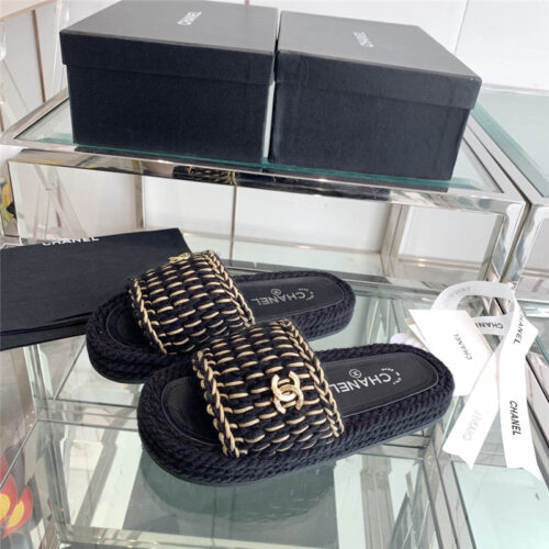 High Quality Luxury Chanel Woven Slippers – Style 51462