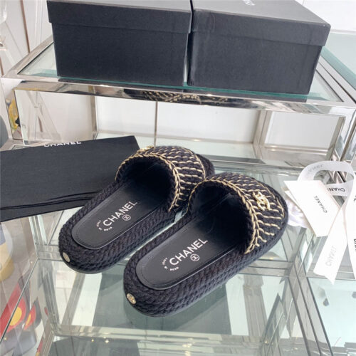 High Quality Luxury Chanel Woven Slippers – Style 51462 product detail