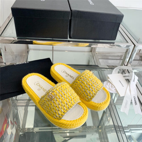 High Quality Luxury Chanel Woven Slippers – Style 84230 product detail