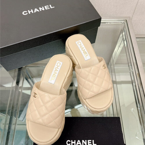 High Quality Luxury Chanel Rhombus Water Platform Platform Slippers – Style 77062 product detail