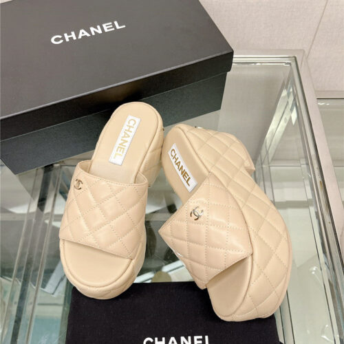 High Quality Luxury Chanel Rhombus Water Platform Platform Slippers – Style 77062 product detail