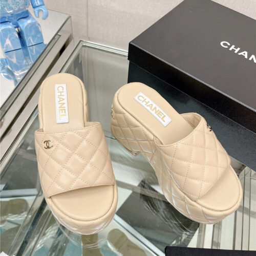 High Quality Luxury Chanel Rhombus Water Platform Platform Slippers – Style 77062 product detail