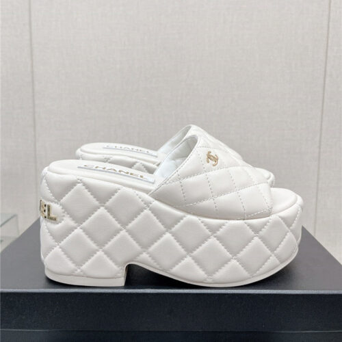 High Quality Luxury Chanel Rhombus Water Platform Platform Slippers