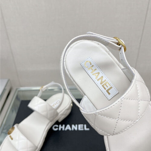 High Quality Luxury Chanel Rhombus Platform Chunky Heel Sandals – Style 62406 product detail