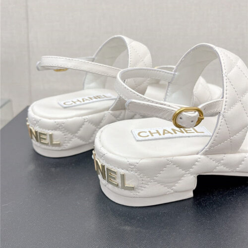 High Quality Luxury Chanel Rhombus Platform Chunky Heel Sandals – Style 62406 product detail