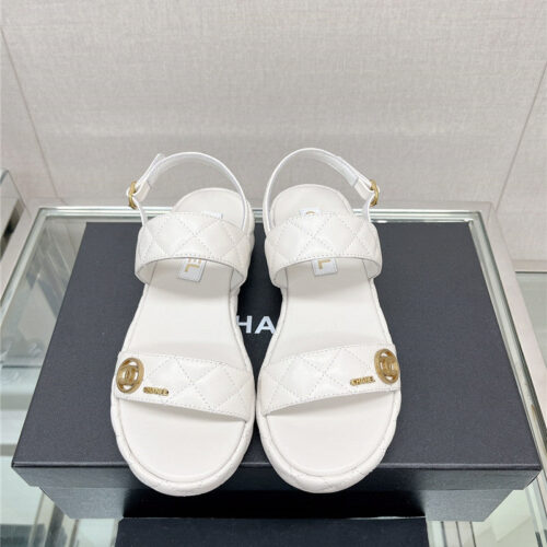 High Quality Luxury Chanel Rhombus Platform Chunky Heel Sandals – Style 62406 product detail
