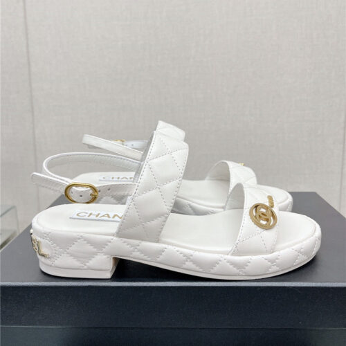 High Quality Luxury Chanel Rhombus Platform Chunky Heel Sandals – Style 62406