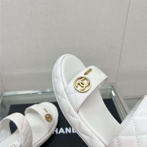 High Quality Luxury Chanel Rhombus Platform Chunky Heel Sandals – Style 62406 product detail