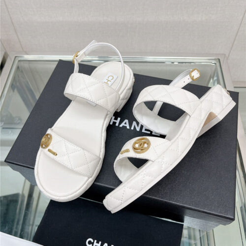 High Quality Luxury Chanel Rhombus Platform Chunky Heel Sandals – Style 62406 alternate view