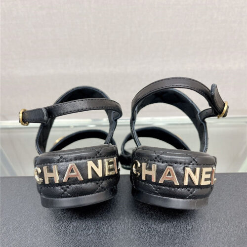High Quality Luxury Chanel Rhombus Platform Chunky Heel Sandals – Style 65798 product detail