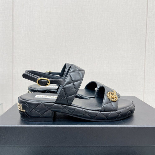 High Quality Luxury Chanel Rhombus Platform Chunky Heel Sandals – Style 65798