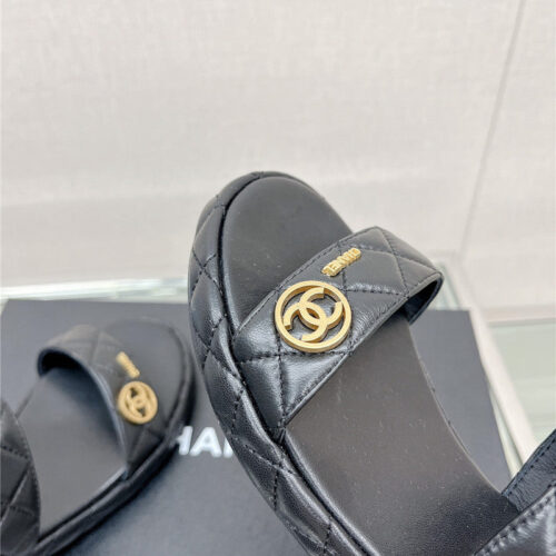 High Quality Luxury Chanel Rhombus Platform Chunky Heel Sandals – Style 65798 product detail