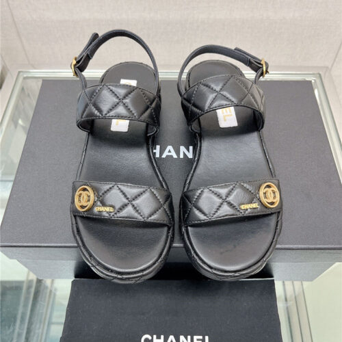 High Quality Luxury Chanel Rhombus Platform Chunky Heel Sandals – Style 65798 product detail