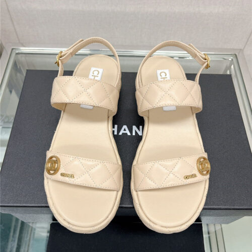 High Quality Luxury Chanel Rhombus Platform Chunky Heel Sandals product detail