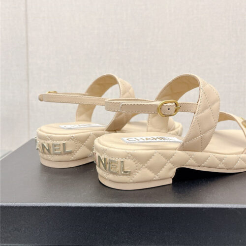 High Quality Luxury Chanel Rhombus Platform Chunky Heel Sandals product detail