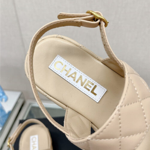 High Quality Luxury Chanel Rhombus Platform Chunky Heel Sandals product detail