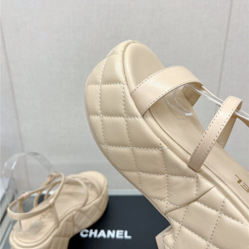 High Quality Luxury Chanel Rhombus Water Table Platform Sandals With Thin Straps – Style 71974 product detail